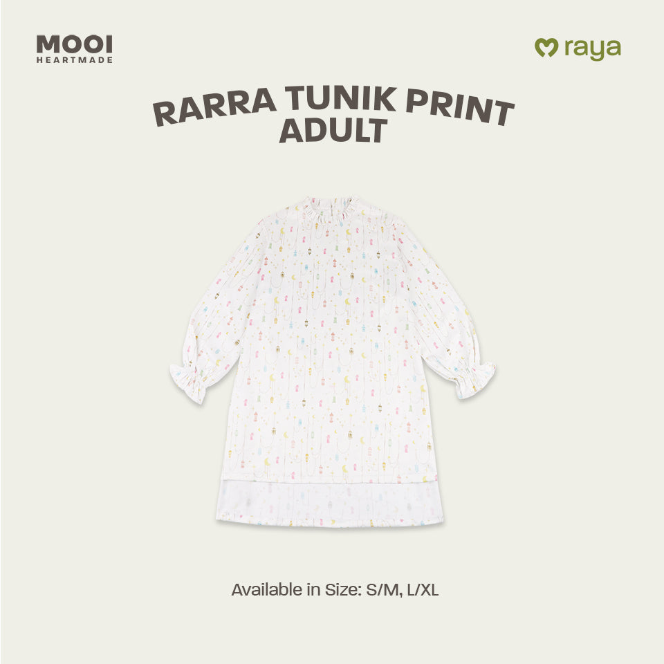Mooi x Nussa Rarra Tunic Print Adult Tunik Wanita Atasan Wanita Raya Collection