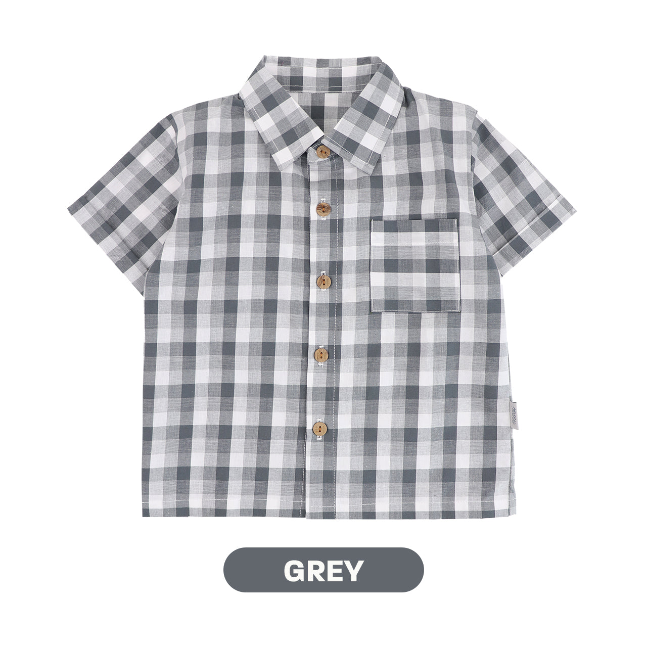 Mooi Kemeja Anak Laki-laki Kemeja Katun Motif Dion Striped Shirt