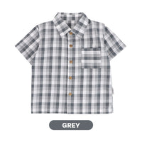 Mooi Kemeja Anak Laki-laki Kemeja Katun Motif Dion Striped Shirt