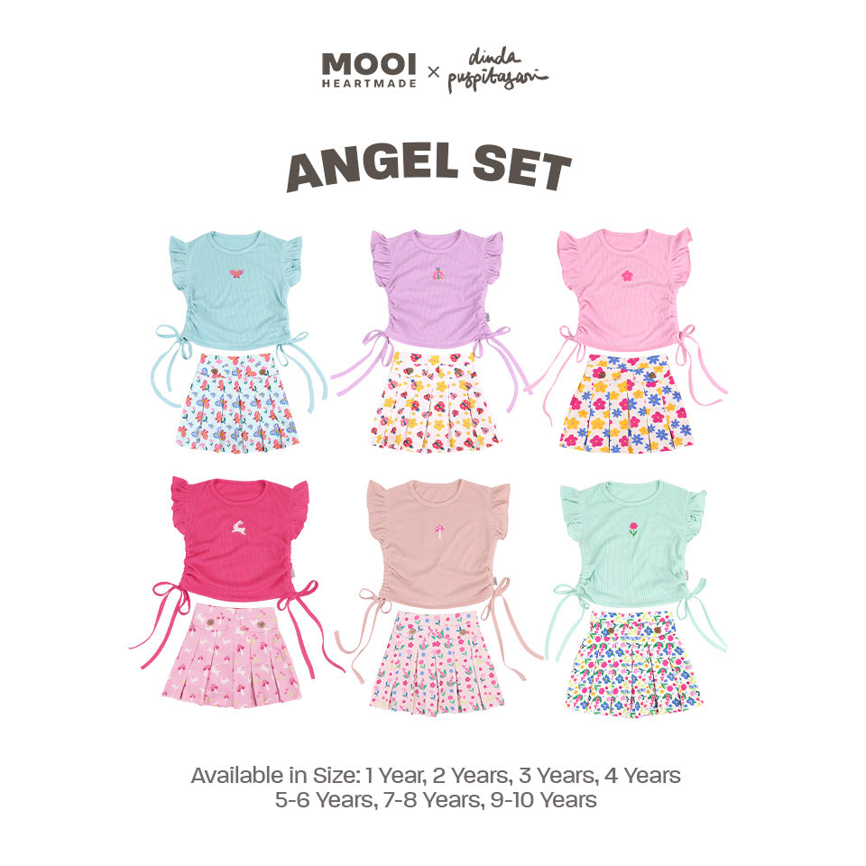 Mooi X Dinda Puspitasari Setelan Anak Perempuan Angel Set