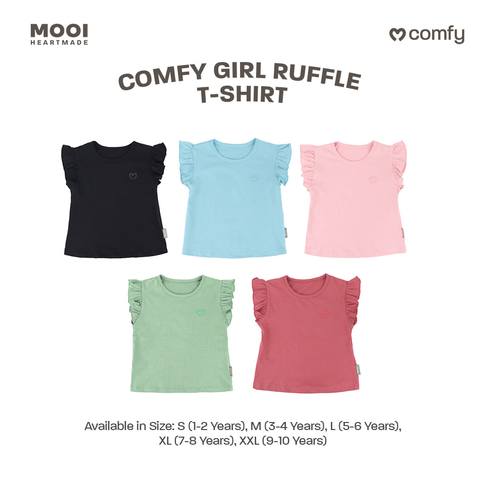 Mooi Atasan Anak Perempuan Comfy Girls Ruffle T-shirt
