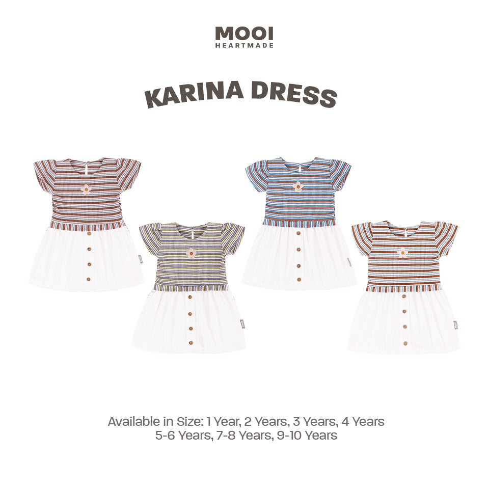 Mooi Dress Anak Perempuan Karina Rib Striped Dress