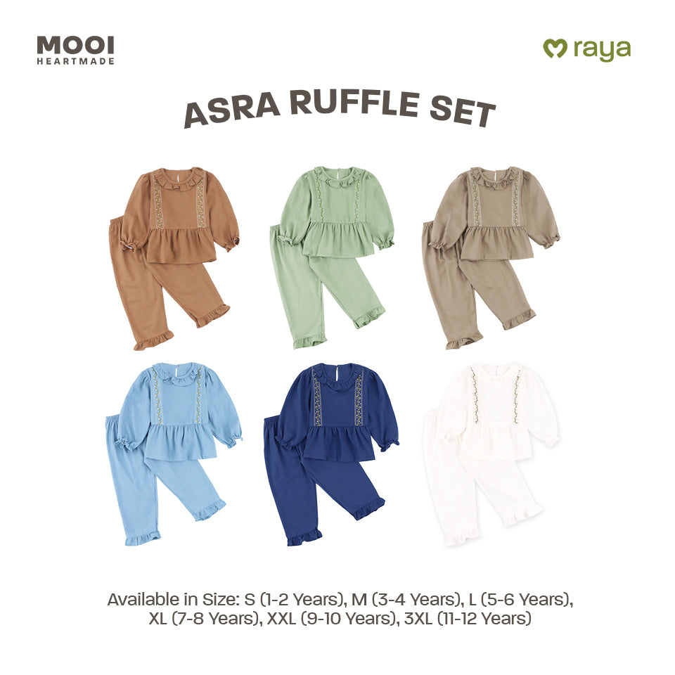 Mooi Setelan Anak Perempuan Raya Collection Asra Tunic Ruffle Set