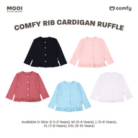 Mooi Atasan Anak Perempuan Comfy Rib Cardigan Ruffle