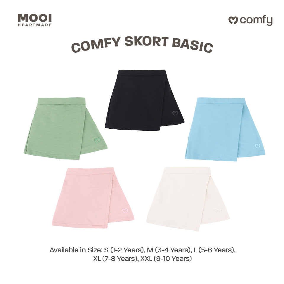 Mooi Rok Celana Skort Anak Perempuan Comfy Skort Basic Pants
