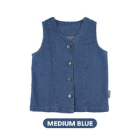Mooi Atasan Anak Perempuan Viola Denim Top