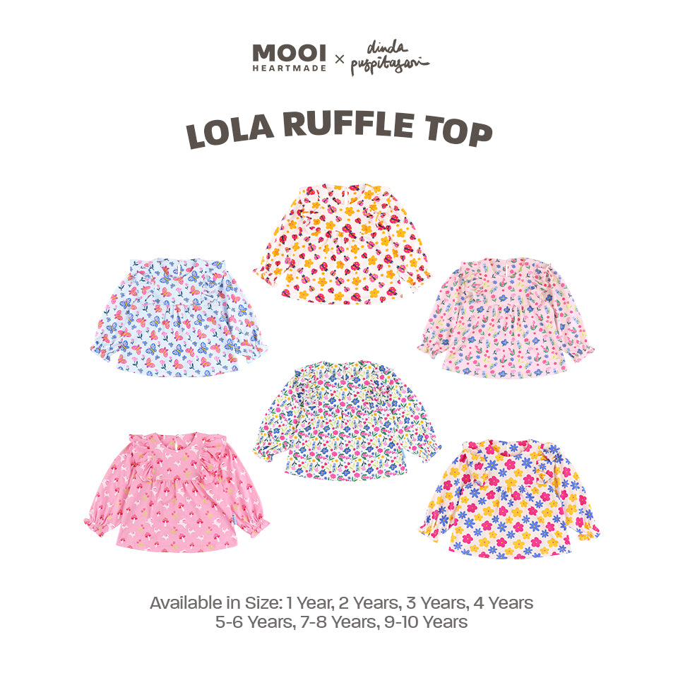 Mooi X Dinda Puspitasari Atasan Anak Perempuan Lola Top Ruffle