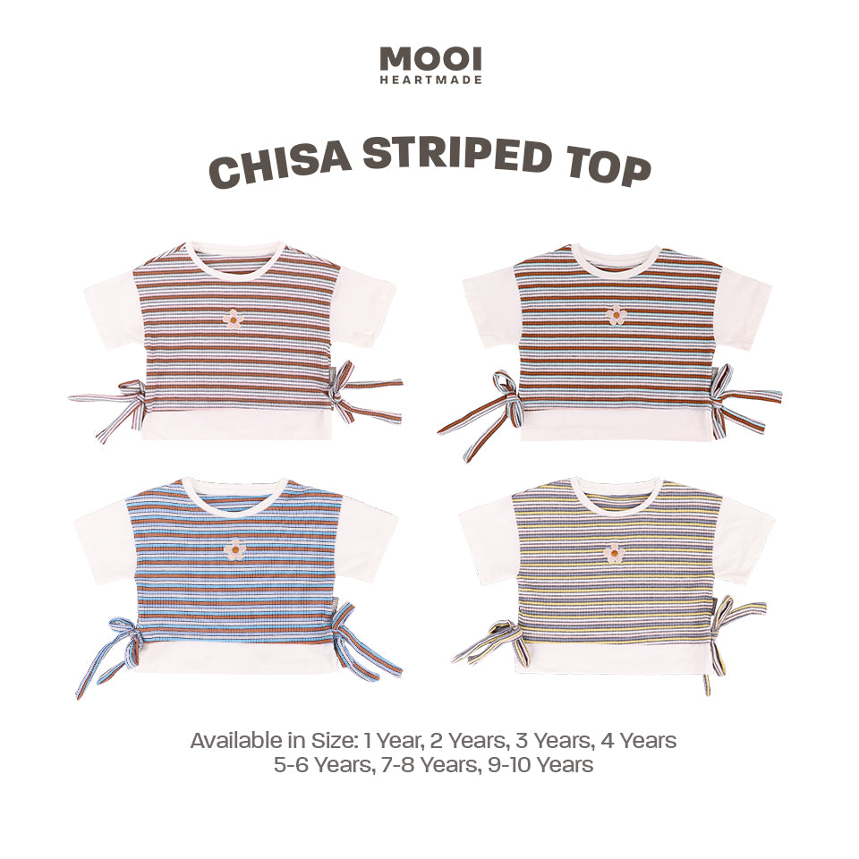 Mooi Atasan Anak Perempuan Chisa Rib Striped Tee