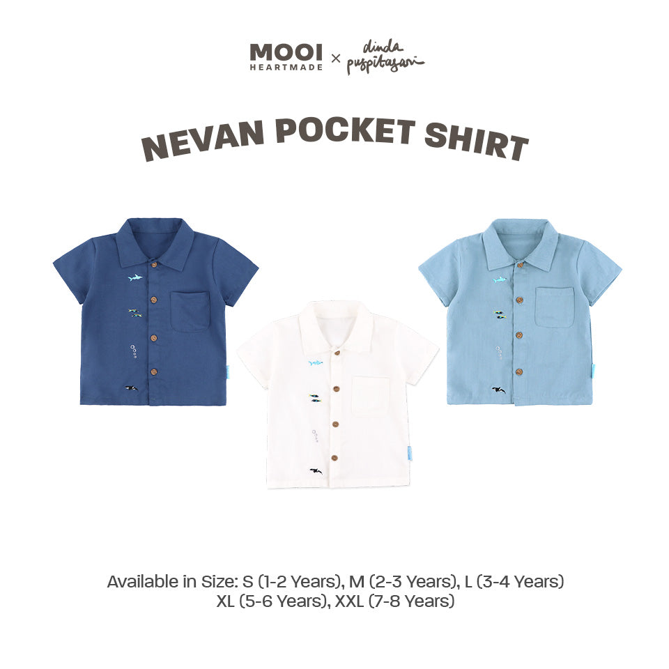 Mooi X Dinda Puspitasari Kemeja Anak Laki-laki Nevan Pocket Shirt