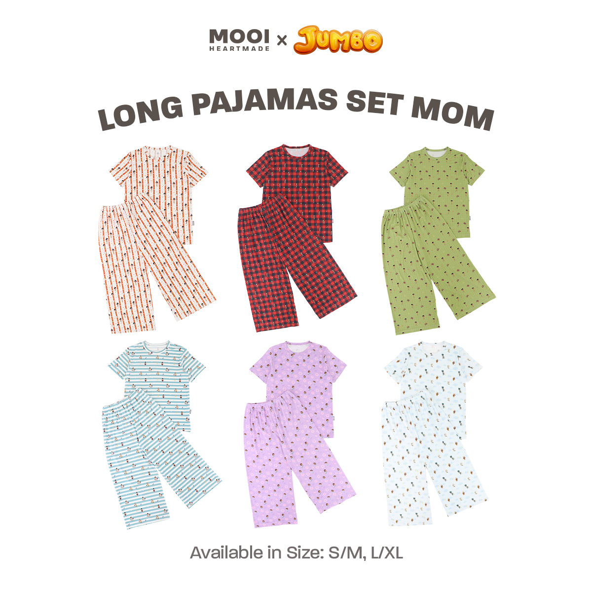 Mooi x Jumbo Piyama Dewasa Setelan Tencel Long Pajamas Adult