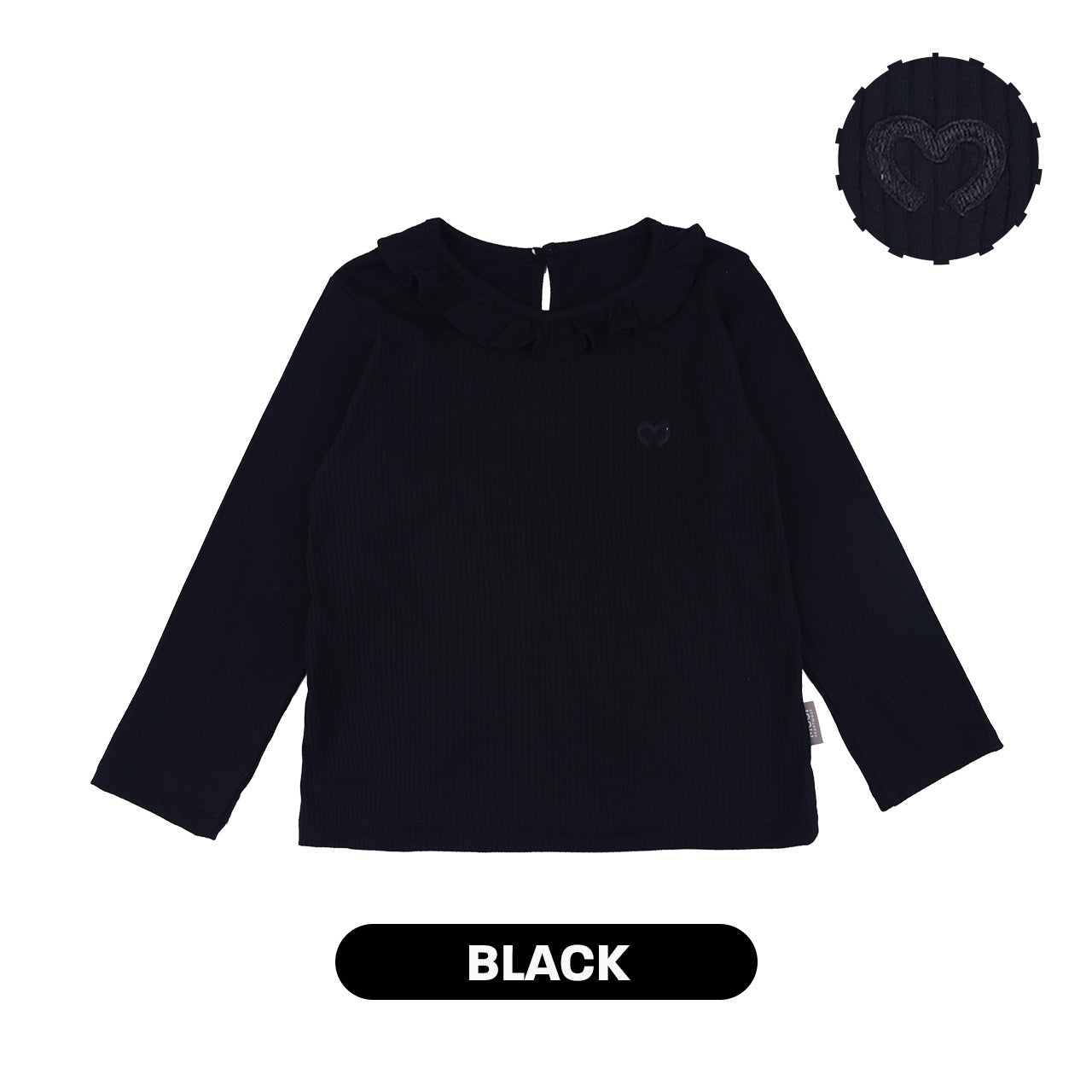 Mooi Atasan Lengan Panjang Anak Perempuan Comfy Rib Ruffle Long Sleeve Top