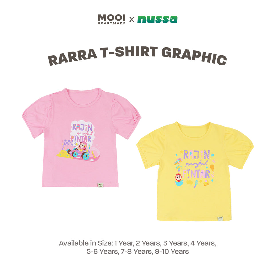 Mooi x Nussa Kaos Anak Perempuan Rarra Tshirt Graphic