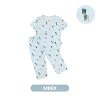 Mooi x Jumbo Setelan Anak Unisex Tencel Short Pajamas Kids