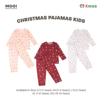 Mooi Setelan Anak Unisex Tencel Christmas Collection Christmas Pajamas Kids