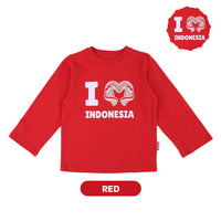 Mooi Merdeka Kaos Kemerdekaan 17 Agustus T-shirt Anak Merdeka Long Sleeve Tee I Love Indonesia