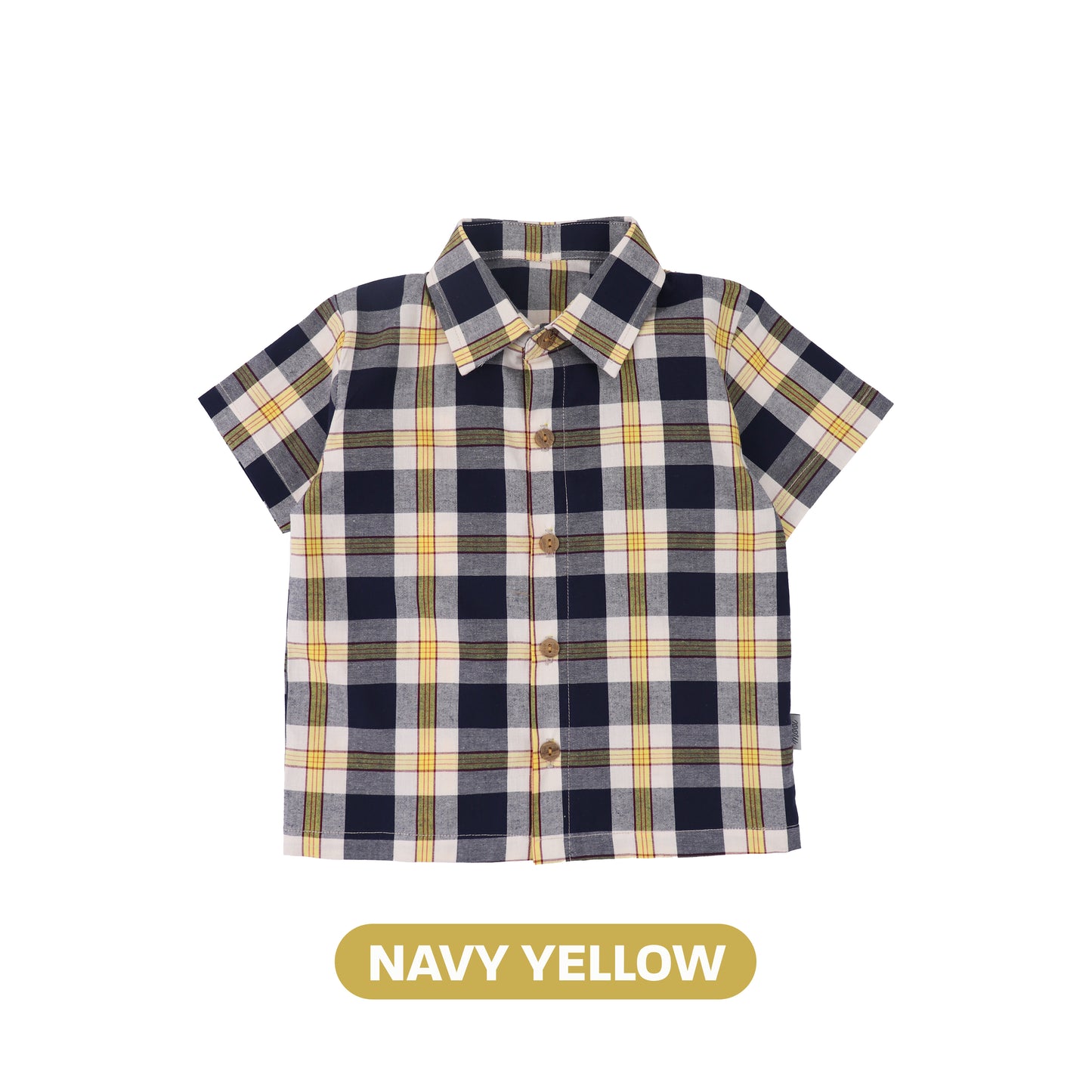 Mooi Kemeja Anak Laki-laki Kemeja Katun Motif Ethan Shirt