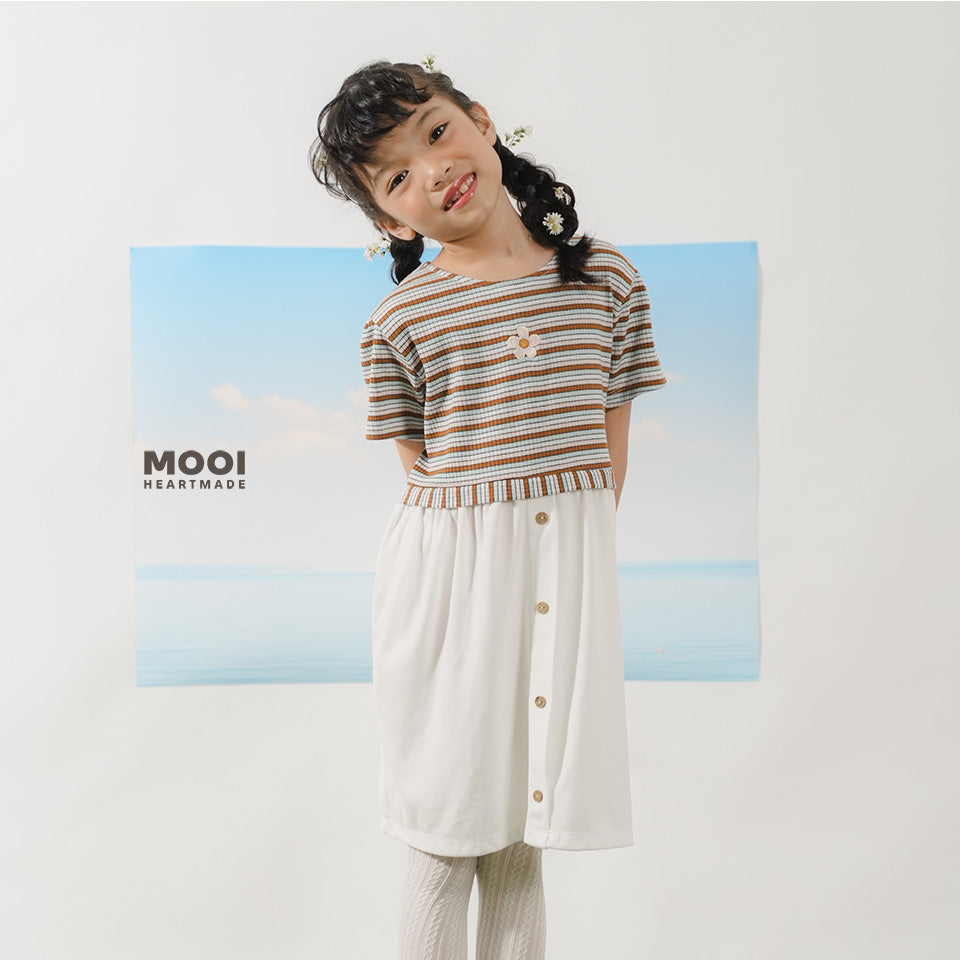 Mooi Dress Anak Perempuan Karina Rib Striped Dress