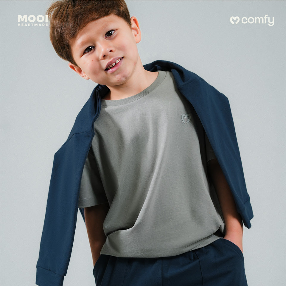 Mooi Kaos Anak Unisex Laki Laki Perempuan Comfy T-Shirt Basic Kids