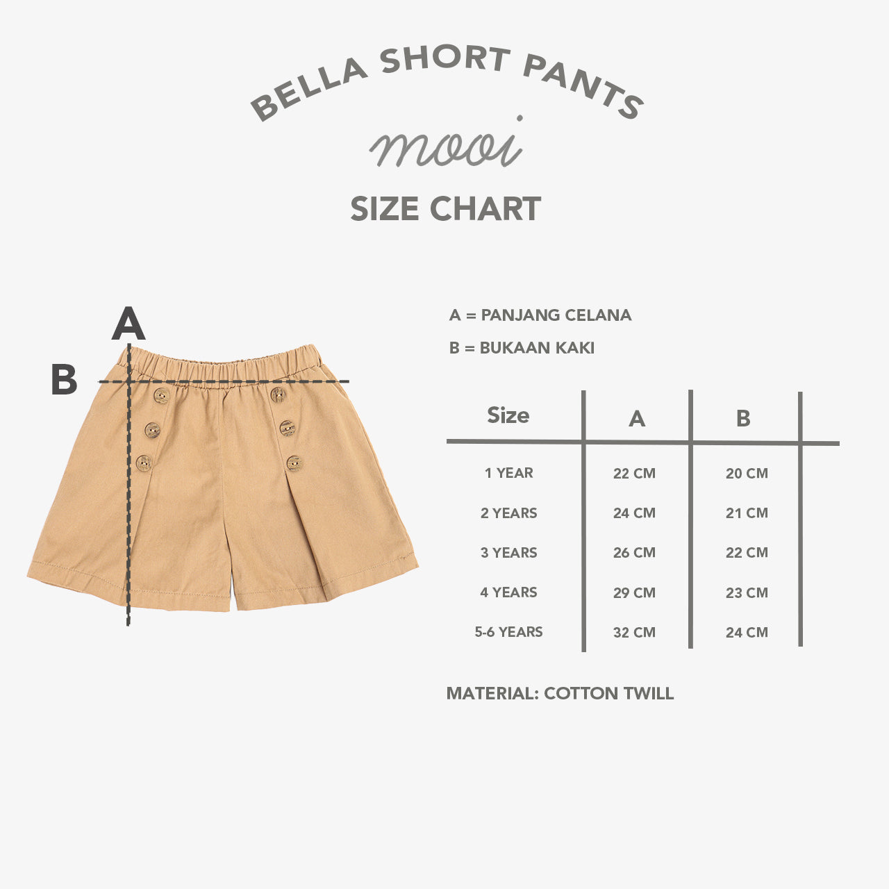 Mooi Celana Pendek Anak Perempuan Bella Short Pants