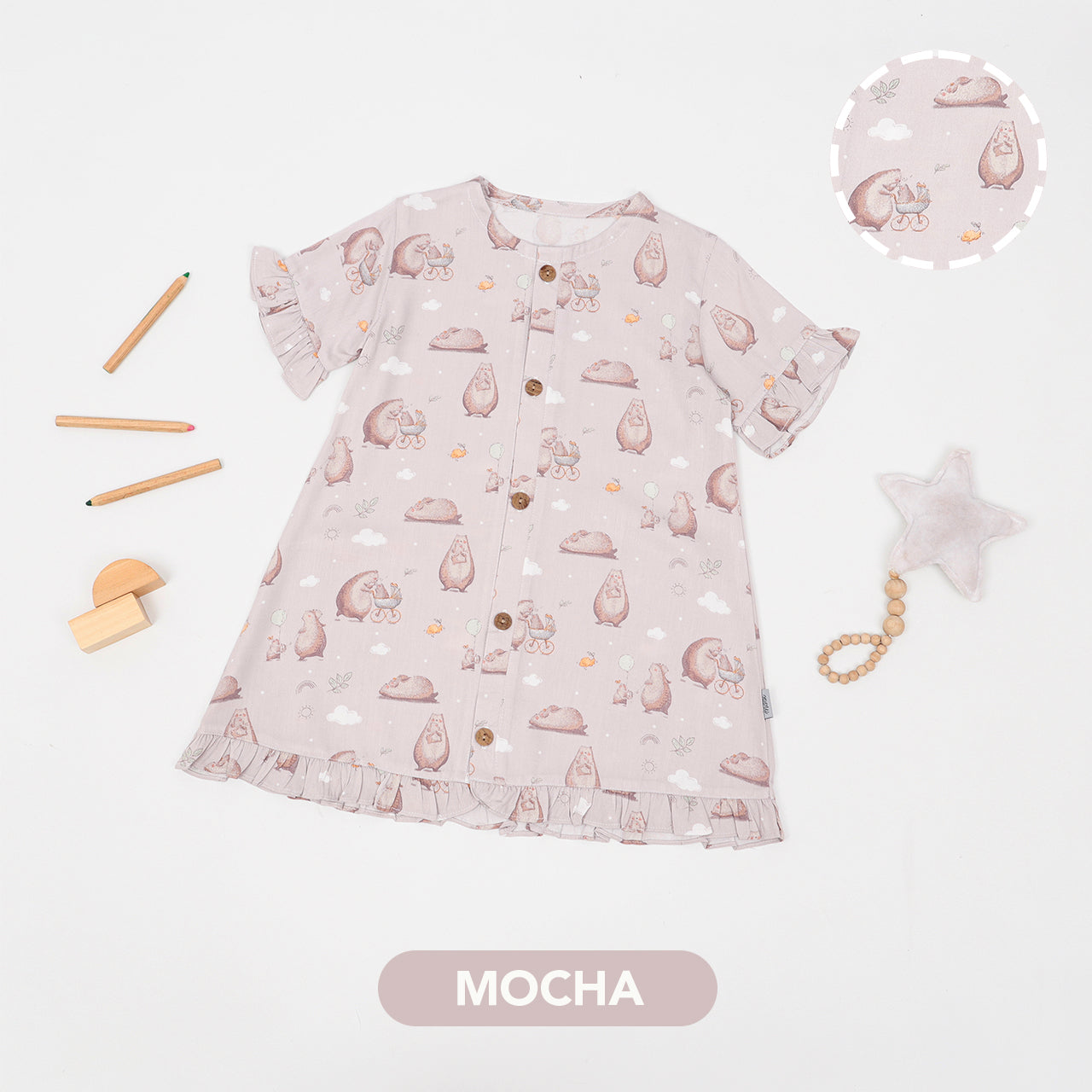 Mooi x Big Bear & Bird Piyama Anak Dress Pajamas Kids