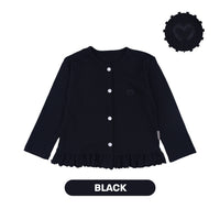 Mooi Atasan Anak Perempuan Comfy Rib Cardigan Ruffle