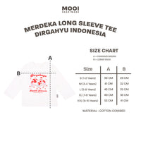 Mooi Merdeka Kaos Kemerdekaan 17 Agustus T-shirt Anak Merdeka Long Sleeve Tee Dirgahayu Indonesia
