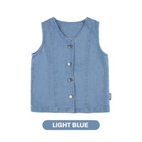 Mooi Atasan Anak Perempuan Viola Denim Top