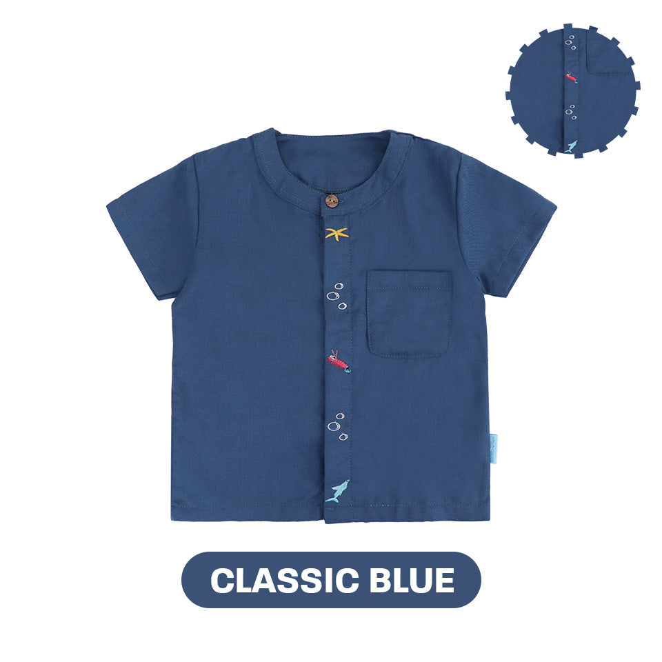 Mooi X Dinda Puspitasari Kemeja Anak Laki-laki Rue Pocket Shirt