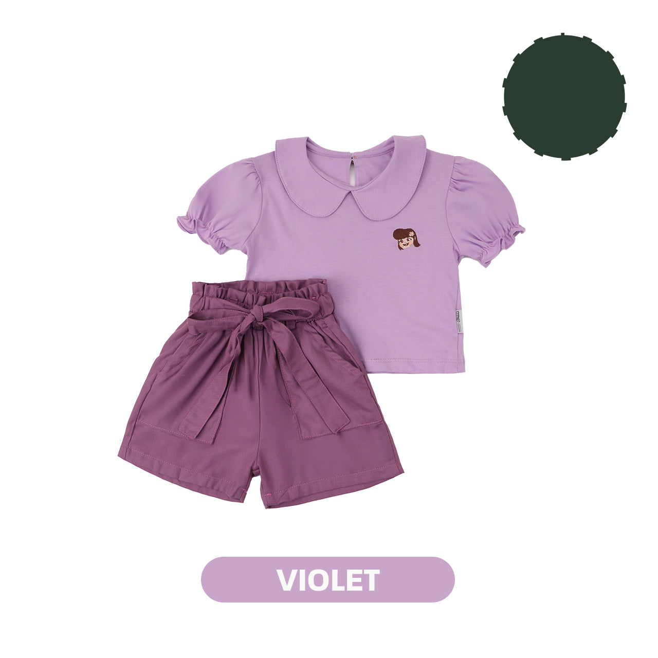 Mooi x Jumbo Setelan Anak Perempuan Meri Collar Set