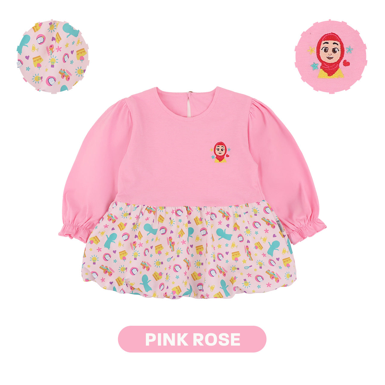 Mooi x Nussa Atasan Anak Perempuan Rarra Ballon Top