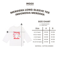 Mooi Merdeka Kaos Kemerdekaan 17 Agustus T-shirt Anak Merdeka Long Sleeve Tee Indonesia Merdeka