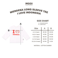 Mooi Merdeka Kaos Kemerdekaan 17 Agustus T-shirt Anak Merdeka Long Sleeve Tee I Love Indonesia