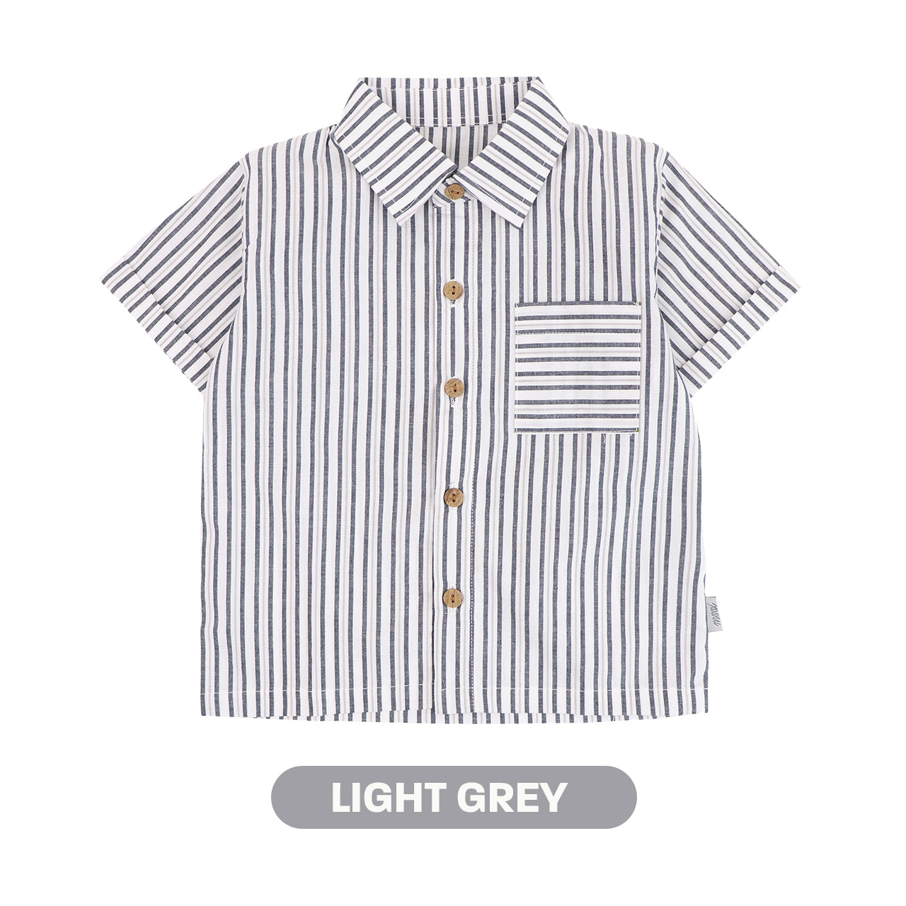 Mooi Kemeja Anak Laki-laki Kemeja Katun Motif Dion Striped Shirt