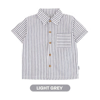 Mooi Kemeja Anak Laki-laki Kemeja Katun Motif Dion Striped Shirt