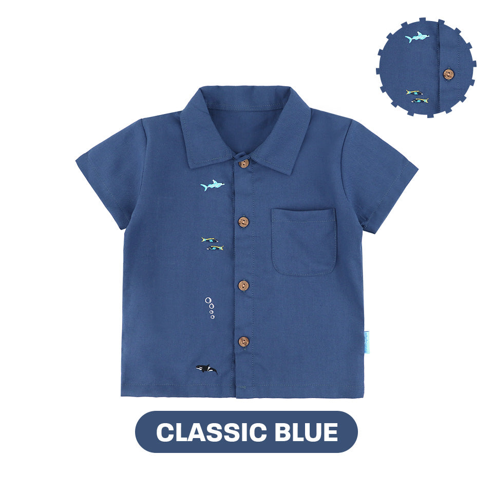 Mooi X Dinda Puspitasari Kemeja Anak Laki-laki Nevan Pocket Shirt