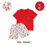 Mooi x Hari Merdeka Kaos Kemerdekaan Setelan Anak Pocket Tee Set Kemerdekaan