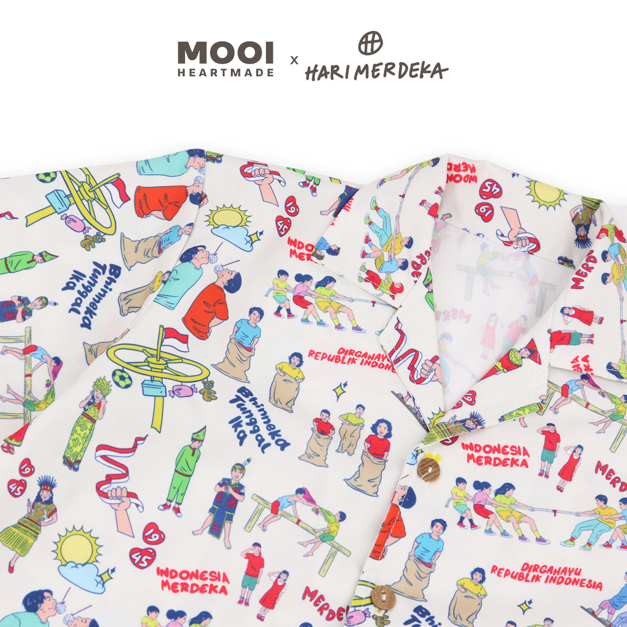 Mooi x Hari Merdeka Kaos Kemerdekaan Kemeja Anak Printed Shirt