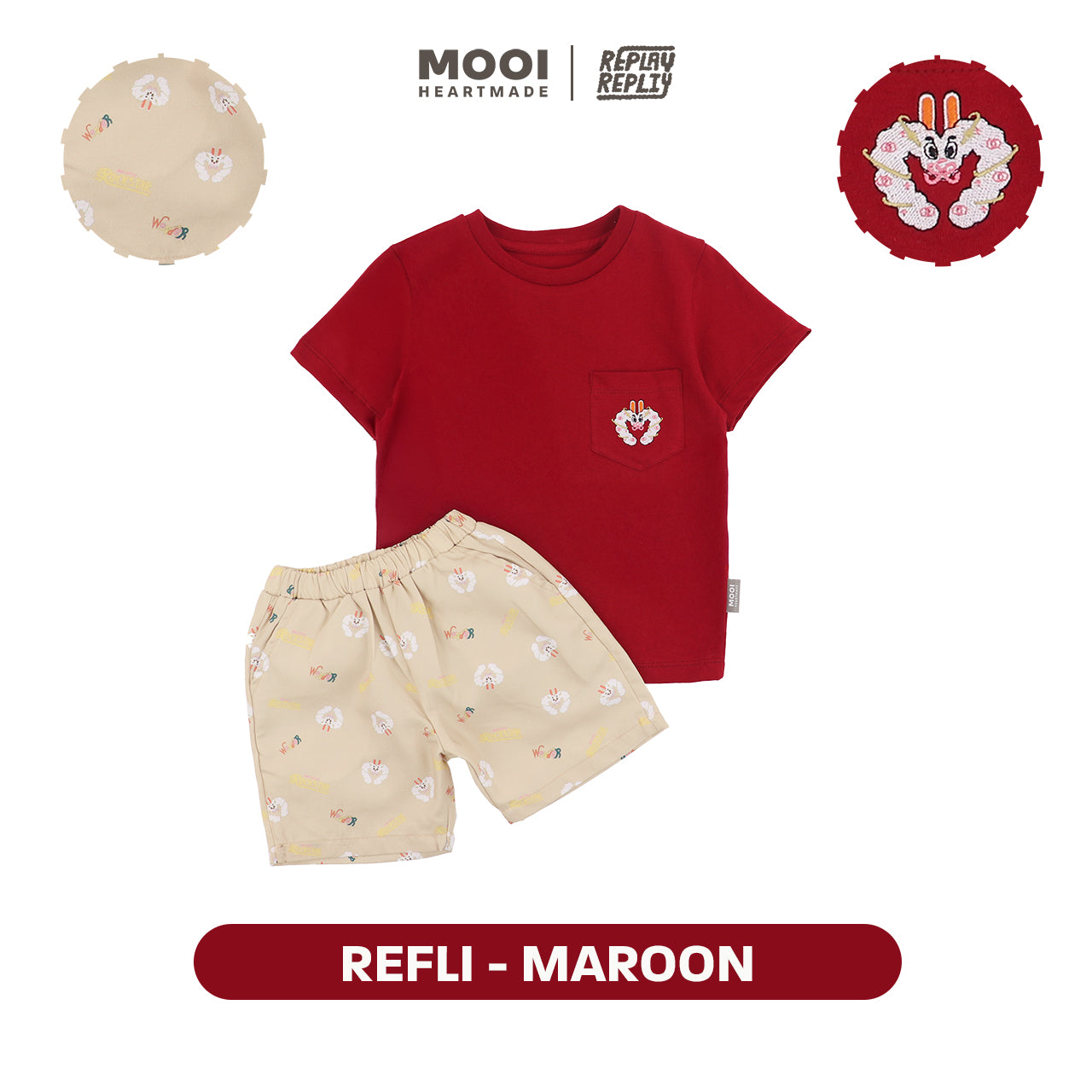 Mooi Artventure x Illustrator Pocket Tee Set Setelan Anak