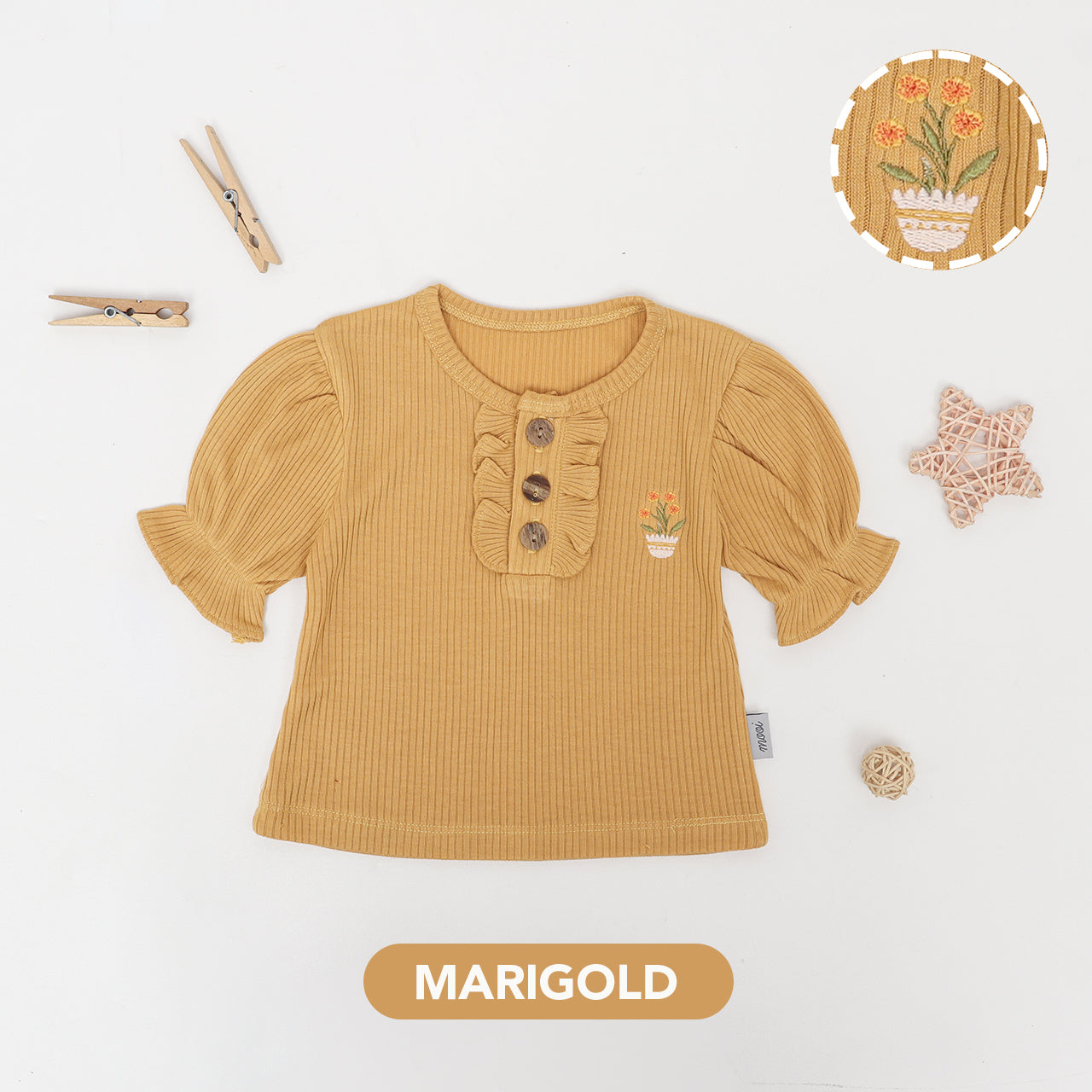 Mooi Atasan Anak Perempuan Jenna Rib Top V.1