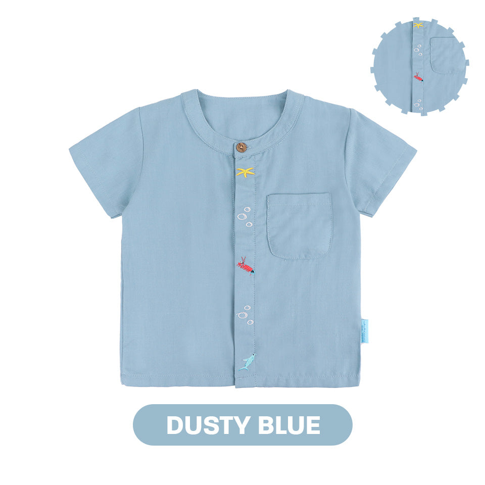 Mooi X Dinda Puspitasari Kemeja Anak Laki-laki Rue Pocket Shirt