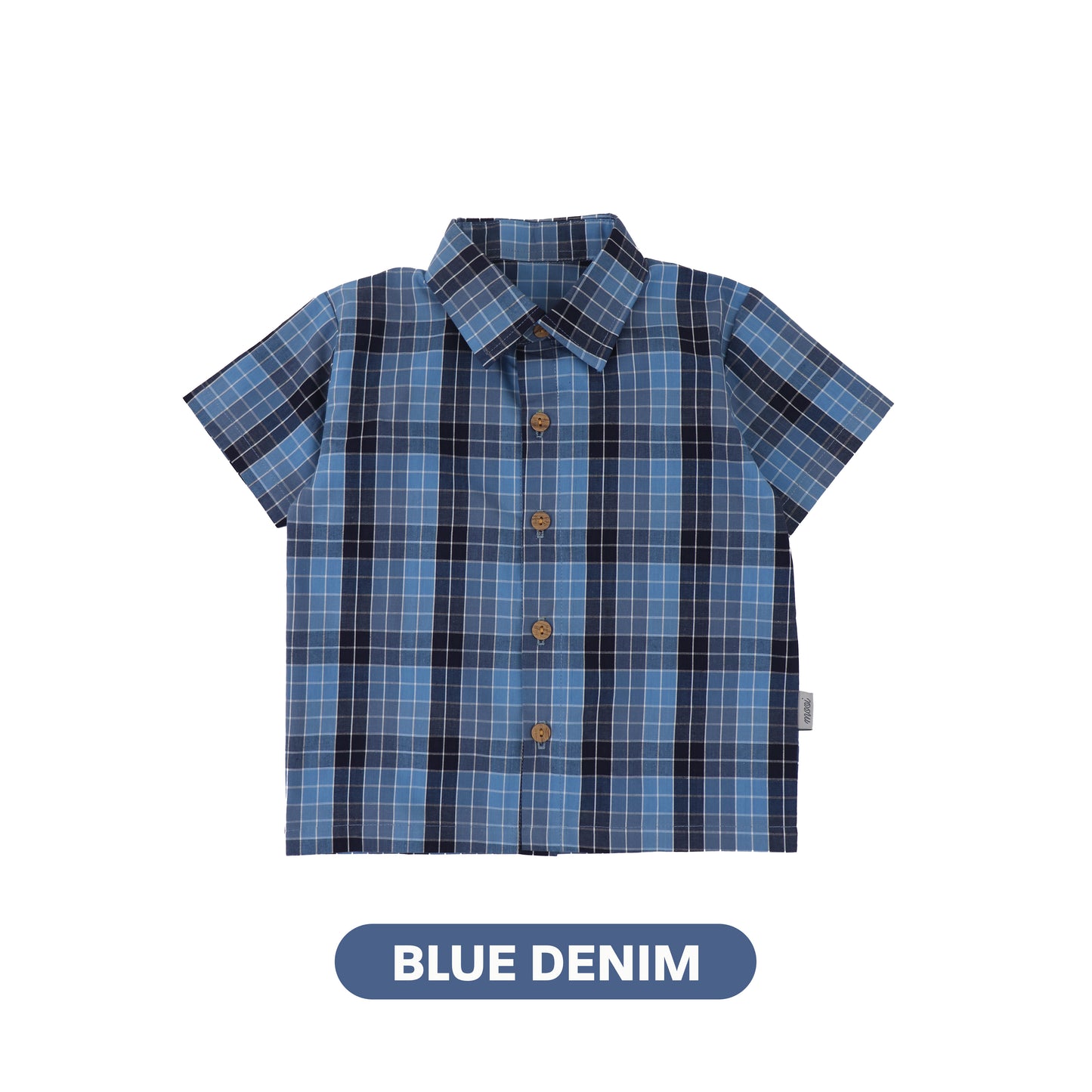 Mooi Kemeja Anak Laki-laki Kemeja Katun Motif Ethan Shirt