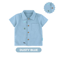 Mooi X Dinda Puspitasari Kemeja Anak Laki-laki Nevan Pocket Shirt