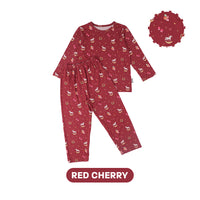 Mooi Setelan Anak Unisex Tencel Christmas Collection Christmas Pajamas Kids