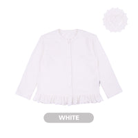 Mooi Atasan Anak Perempuan Comfy Rib Cardigan Ruffle