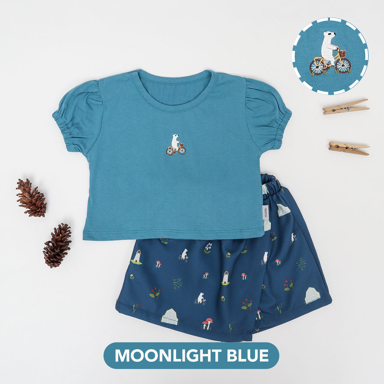 Mooi Setelan Anak Perempuan Alena Skort Set V1
