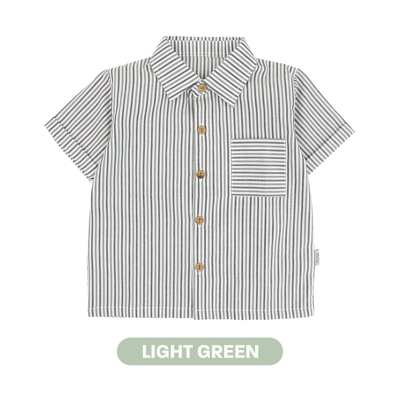 Mooi Kemeja Anak Laki-laki Kemeja Katun Motif Dion Striped Shirt