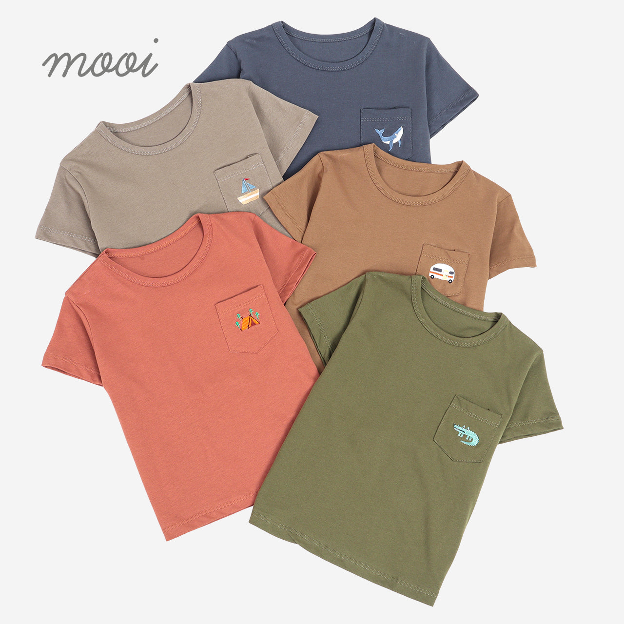 Mooi Setelan Anak Kaos Anak Tshirt Pocket Tee Set