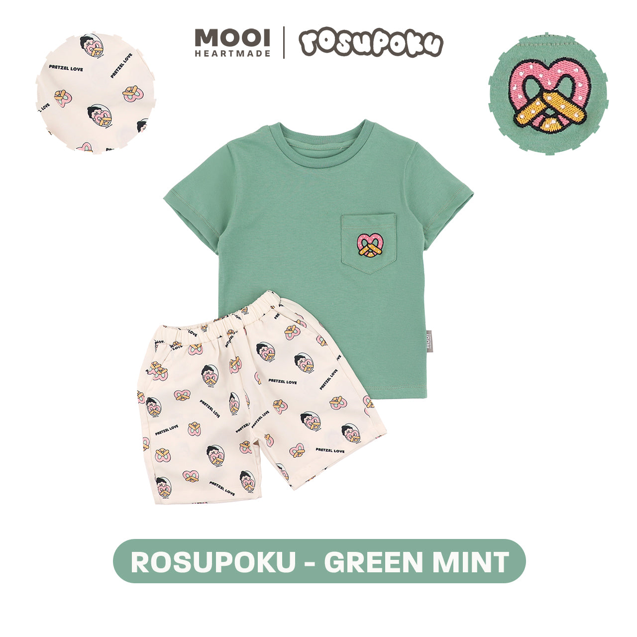 Mooi Artventure x Illustrator Pocket Tee Set Setelan Anak