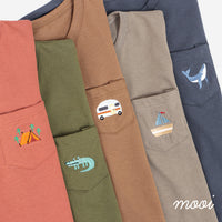 Mooi Setelan Anak Kaos Anak Tshirt Pocket Tee Set