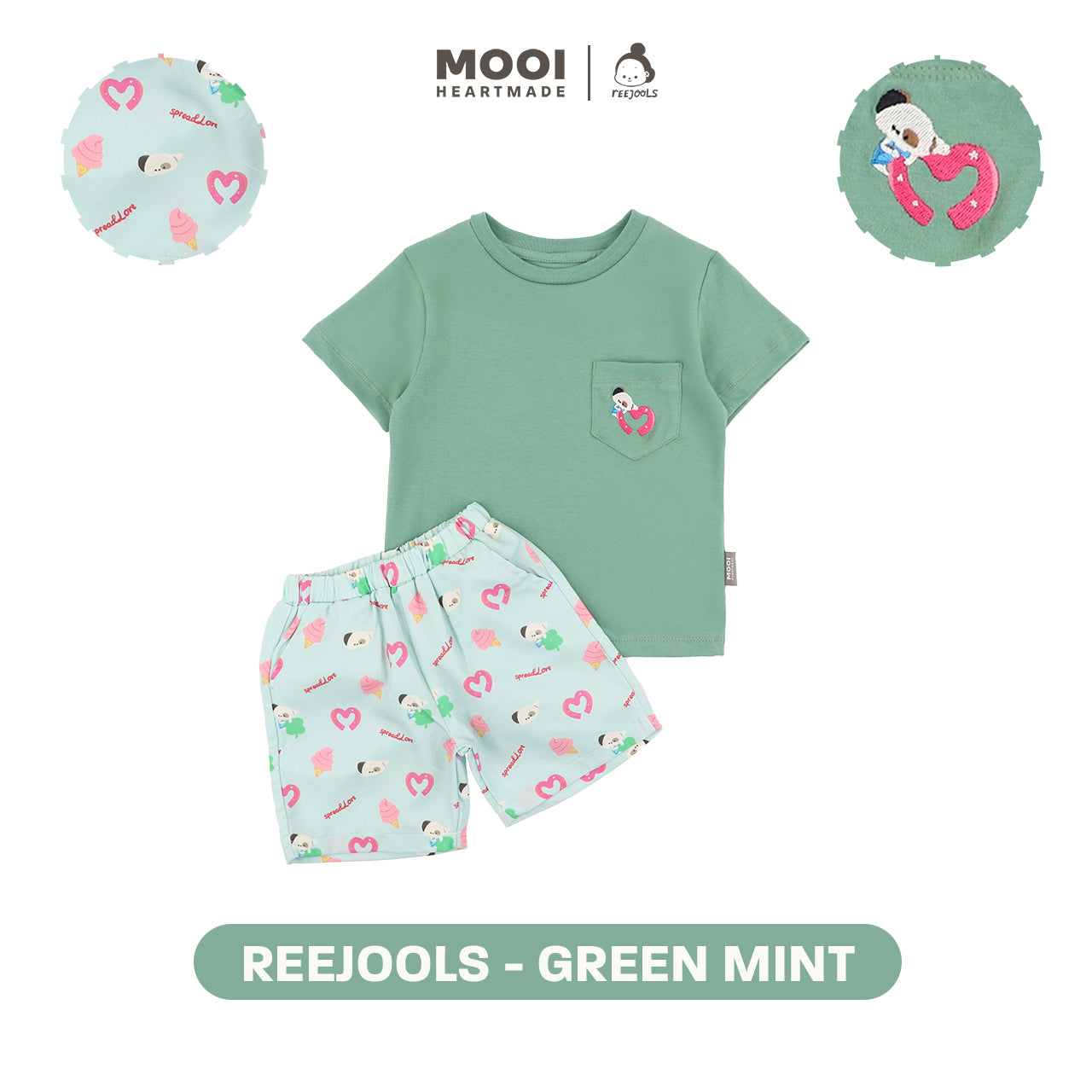 Mooi Artventure x Illustrator Pocket Tee Set Setelan Anak